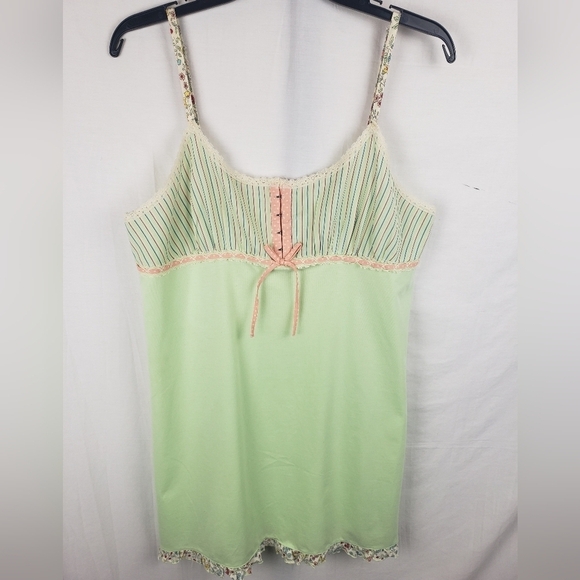 Secret Treasures Green Spagetti Strap Gown Sz L - Picture 2 of 8
